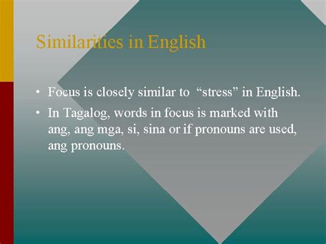 Tagalog Verbal Focus: Introduction .